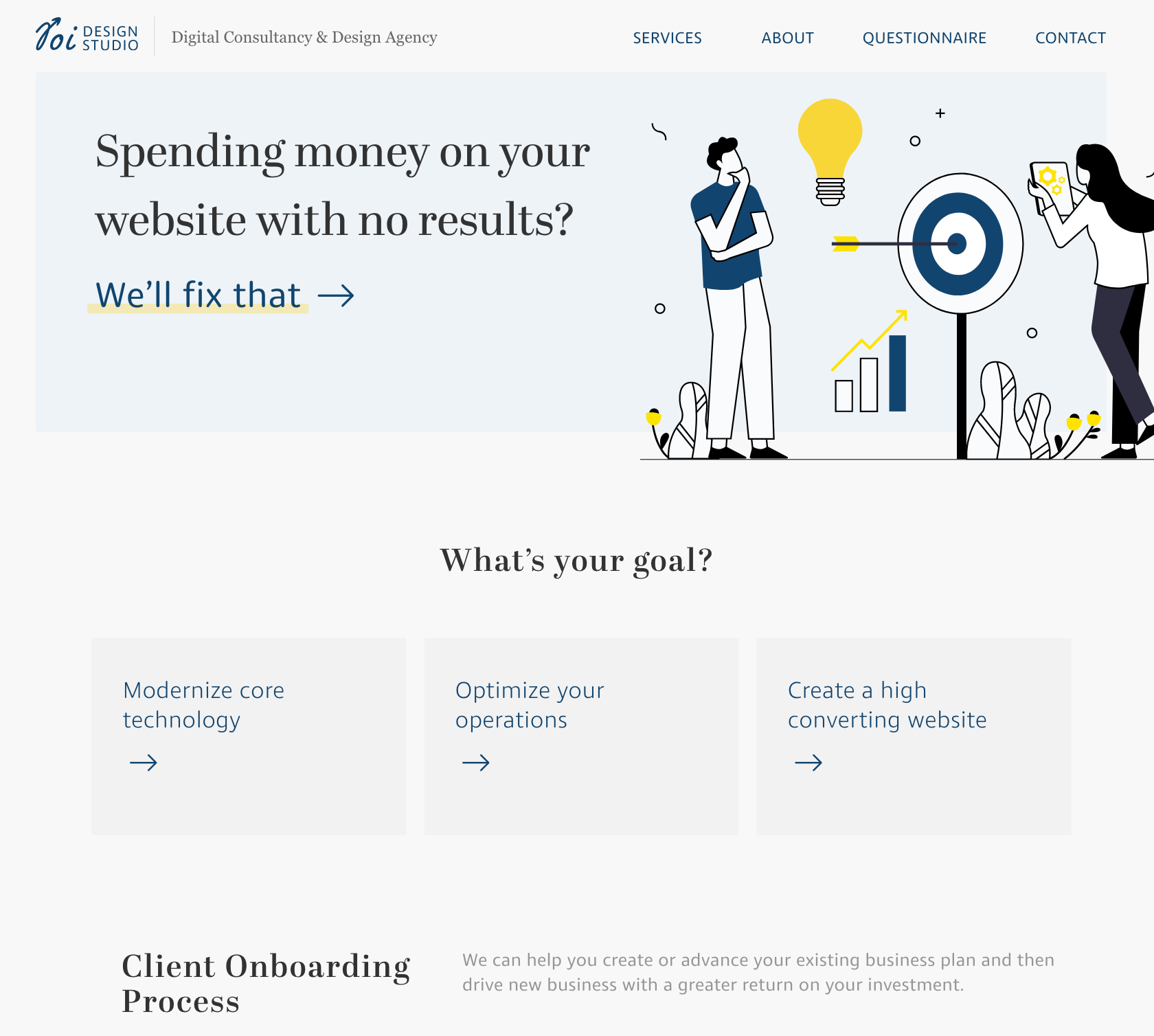 ROI Design Studio Website agency branding design graphic design landing page ui ux website