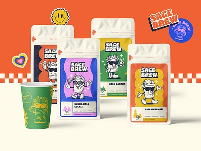 Sage Brew's Coffee Packaging bean beverage branding business coffee coffee branding coffee packaging coffee shop cup cup packaging drink packaging espresso graphic design illustration label package packaging packaging design roastery ui