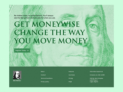 MoneyWise banner dollar finance footer fun hero section money nigeria passion project ui web de web design website