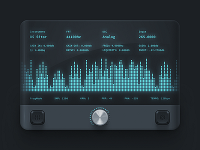 LCD VST UI audio button dark mode daw highlight knob lcd screen shadow ui vst