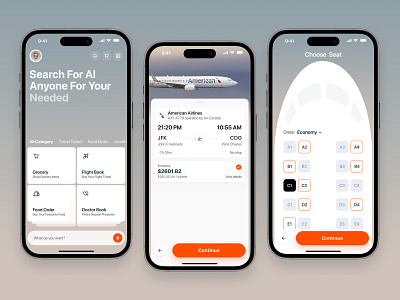 AI-Powered Travel & Booking App ai booking app ai flight app ai flight booking ai mobile app ai travel airline application booking app flight flight app flight mobile application mobile mobile application design product design ticket booking application tour tourism ui ux