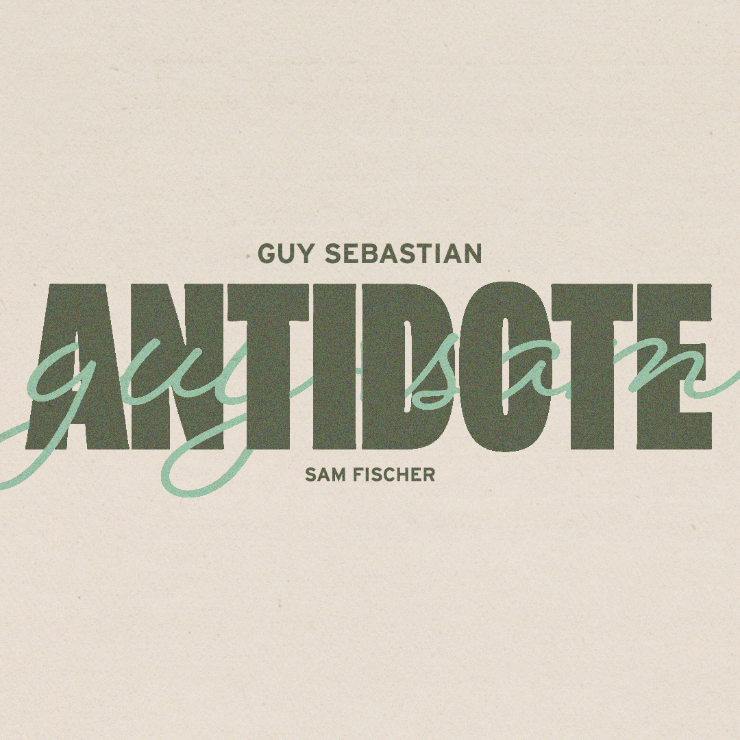 Antidote - Guy Sebastian ft. Sam Fischer album artwork artwork branding design graphic design lyric video typography