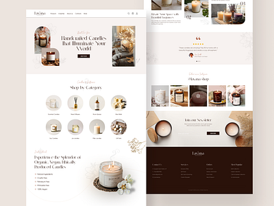 Lavana Fragrances Candle Shop brand identity candle candle shop design ecommerce graphic landing page logo design mockup perfume product design scent ui ui design website