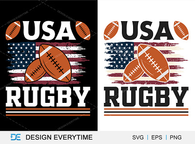 USA Rugby Typography Design With American Flag american flag american football football kdp pod rugby gift card rugby poster design rugby svg rugby tote bag rugby tshirt rugby typography sports design sports tee sticker tshirt tumbler usa flag usa flag rugby usa rugby wall canvas