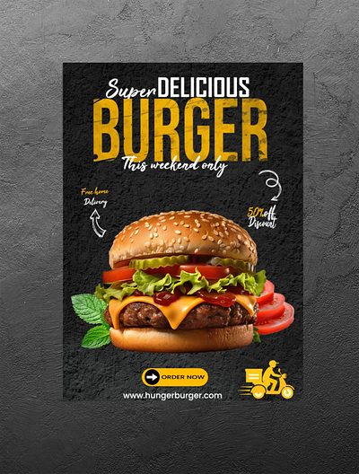 Introducing Super Delicious Burger burger design graphic design poster design posterdesign