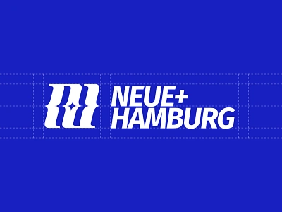 Neue+ Hamburg Branding blue branding design hamburg lettermark logo logo grid logomark monogram social star white y2k