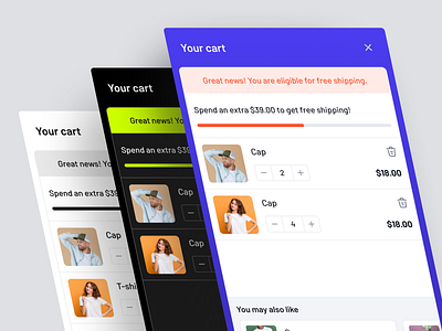 UpsellWP - Minicart Feature cart dailyui ecommerce minicart popup slide ui inspiration uidesign uiux upsell upsellwp