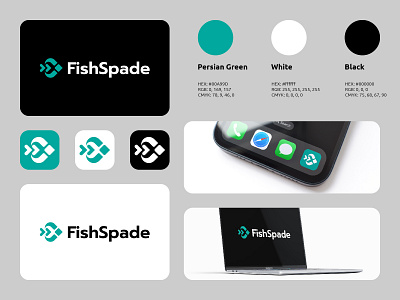 FishSpade Logo animal branding business card casino fish logo logos modern simple spade