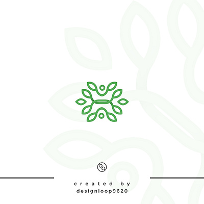 nature logo icon brand identity branding design flower graphic design green health icon logo logo design minimal modern nature overlap root simple