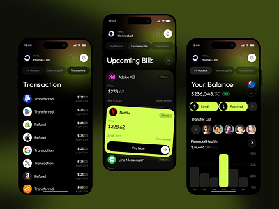 Mobile Banking App app bank app banking app credit card finance app financial fintech homieslab investment app mobile app design mobile bank mobile banking app mobile design money management money transfer personal finance wallet