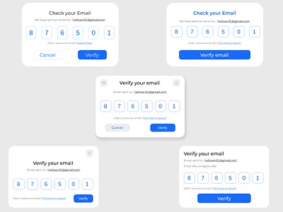 Email Verification Pop-ups Modal app. application design dribble email figma mobiledesign modal popup ui uiux