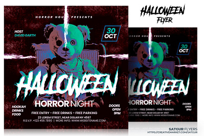 Halloween Party Flyer Template branding download template flyer graphic design halloween layout nightclub nightclub flyer photoshop poster psd flyer scary social media template template trick or treat