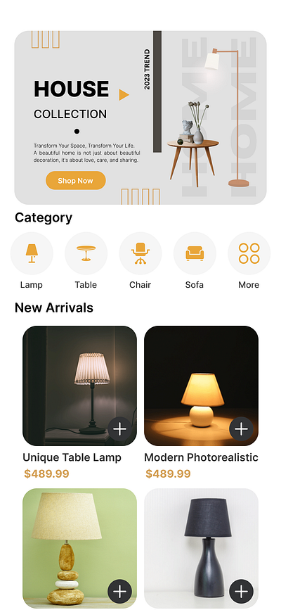 Elegant Home Collection App UI Design Concept 3d animation appdesign appinterface branding cleandesign designinspiration graphic design homecollectionapp homedecorapp logo mobileappdesign modernui motion graphics productdesign ui uiuxdesign