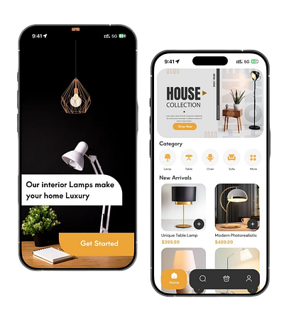 Elegant Home Collection App UI Design Concept 3d graphic design ui uiuxdesign