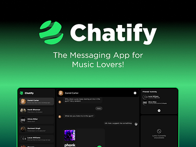 Chatify - Messaging App audio figma message messaging app music music player music player ui songs spotify spotify redesign spotify ui ui ui design uiux ux ux redesign