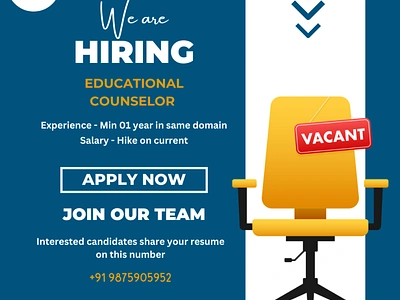 Hiring Educational Counselor graphic design ui