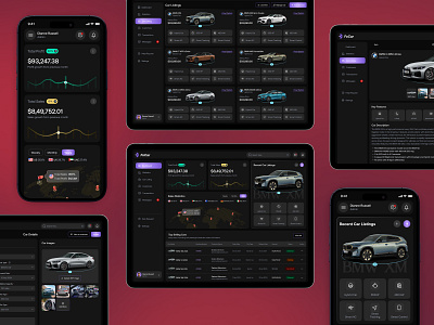 Automotive Dashboard design and Mobile version automotive business analytics automotive business dashboard automotive ui design car dealership software car management app car sales tracking tool dark mode ux fleet management software fo car focotik interactive data visualization modern ui for automotive profit tracking dashboard sales dashboard ui smart car tech interface smart vehicle management ui for car dealerships