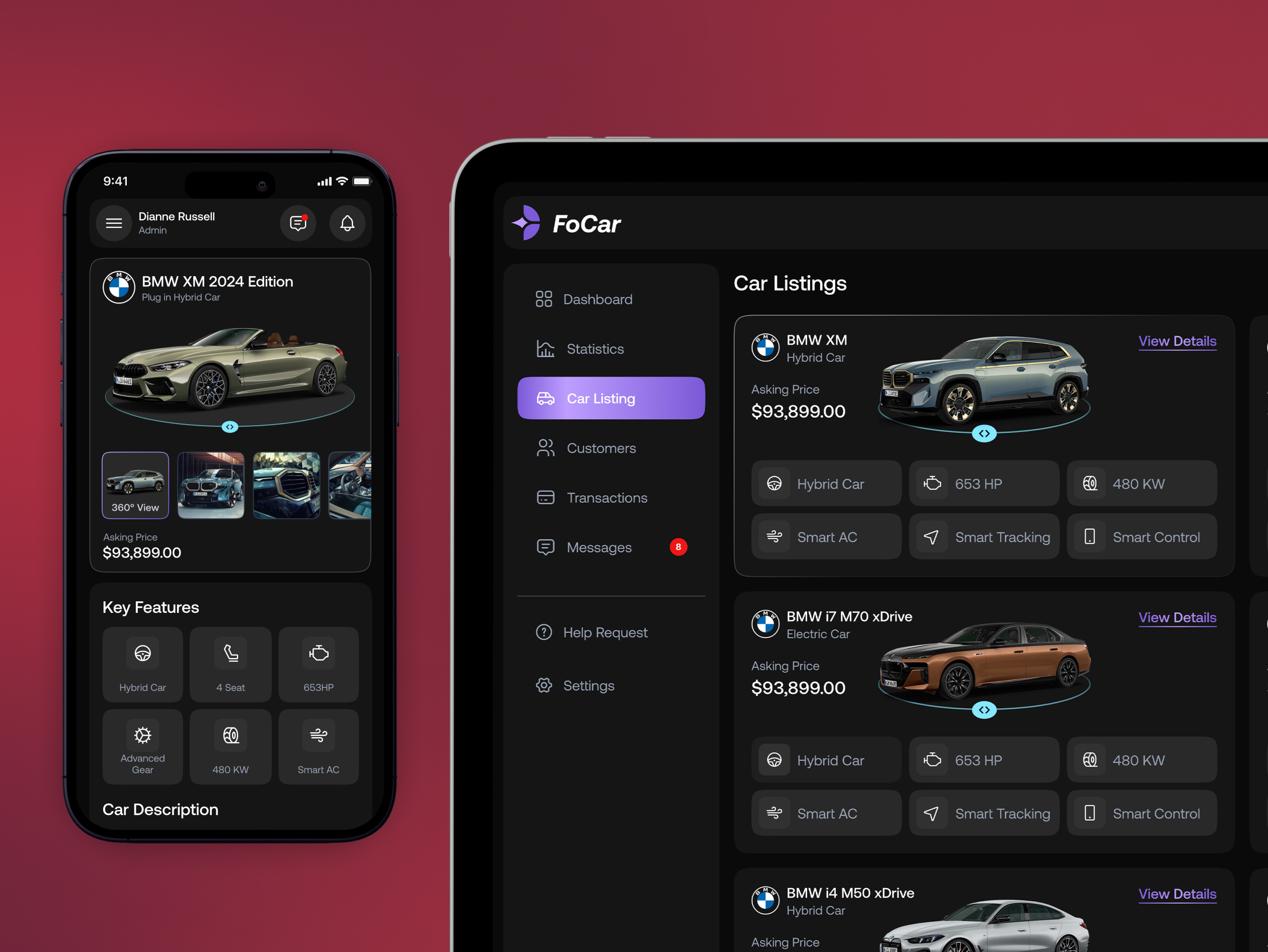 Automotive Dashboard design and Mobile version by FocoTik UI UX for ...