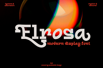 Elrosa Display Font barber branding christmas coffee display fashion groovy headline ligature logotype modern packaging retro slab title typography uique vintage wedding whiskey