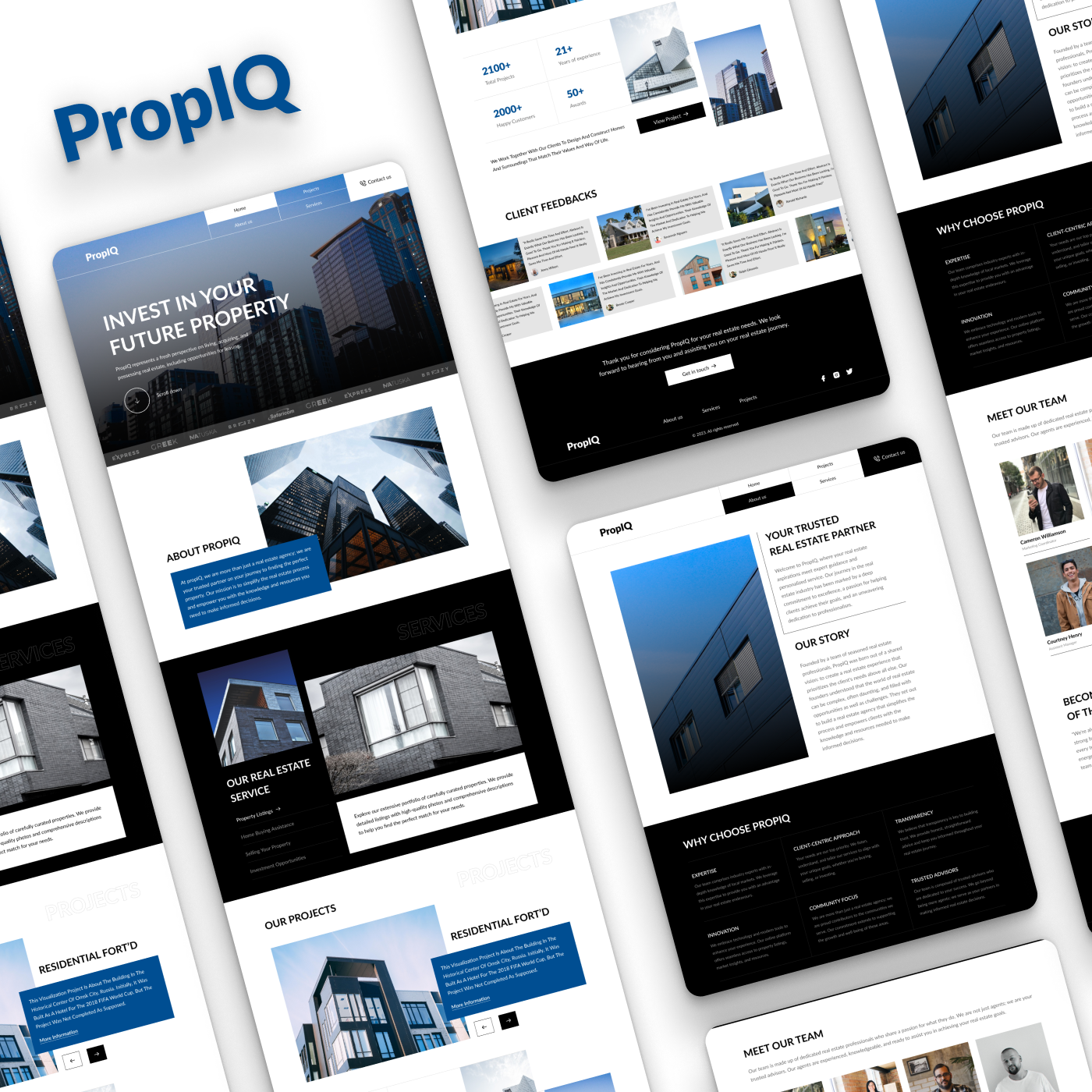 Real Estate Advance branding business figma landing page logog real esate web