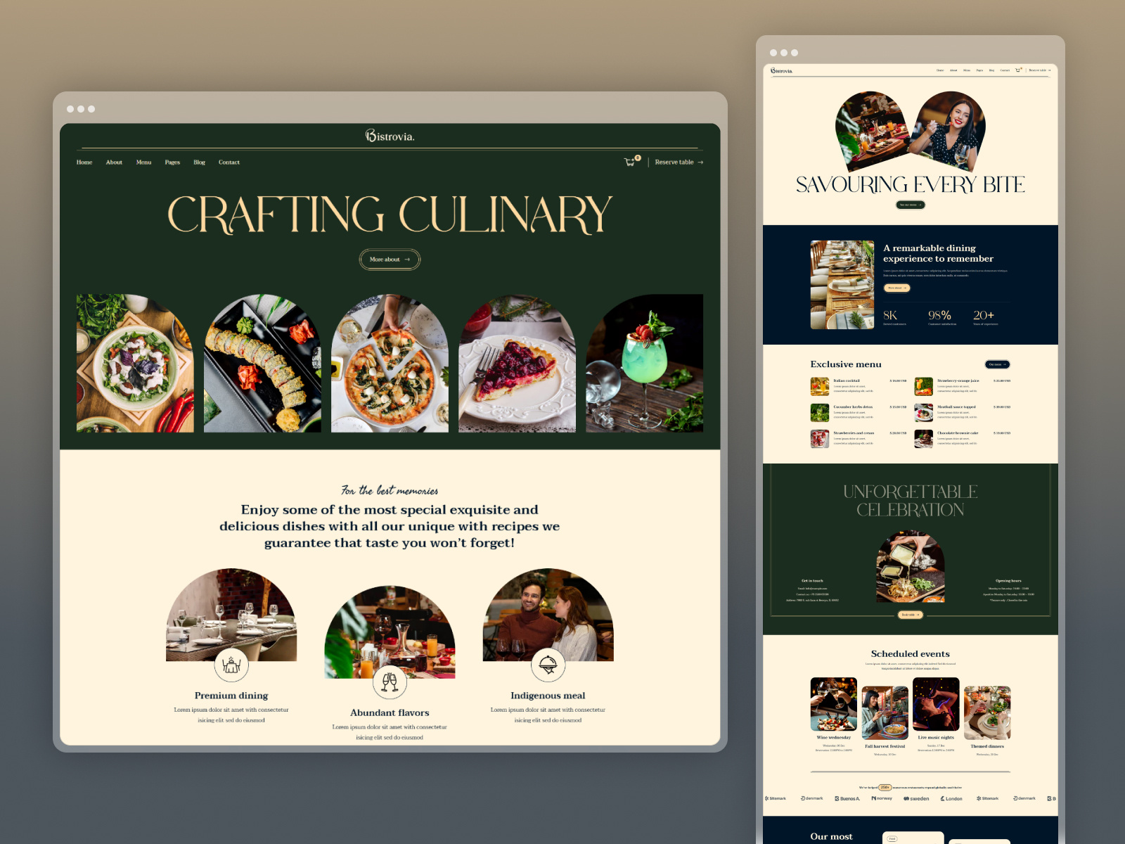 Bistrovia - Restaurant Website Webflow Template business catering catering services dinning experience e commerce food business food delivery foodmenu mobile friendly modern design online ordering responsive design restaurant business restaurant showcase restaurant website restaurants uiux webflow template webflow theme webflow website