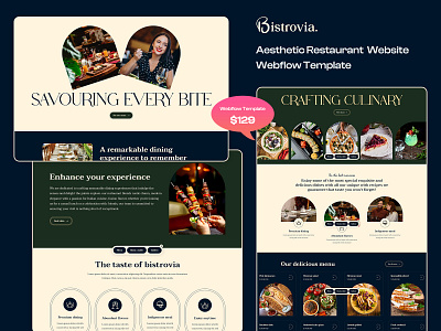 Bistrovia - Restaurant Website Webflow Template business catering food business restaurants uiux webflow template webflow website