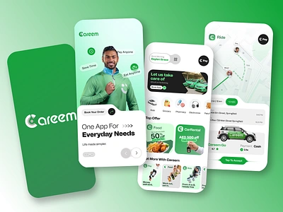 Careem App Redesign – Seamless Super App Experience all in one platform arab platform careem careem app careem design food ui green green color green dashboard green ui middle east mobile app mobile ux saudi saudi arabia super app super application superapp taxi ui ui