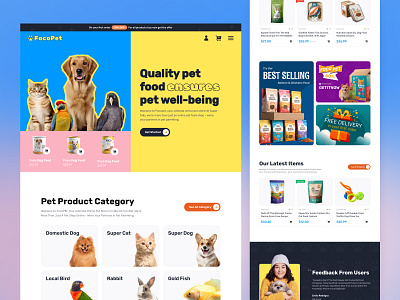 Pet food website design | E-commerce animal care animal food animal website cat food design dog food ecommerce figma design landing page modern design online shop pet food pet product pet shop ui ui ux ux website