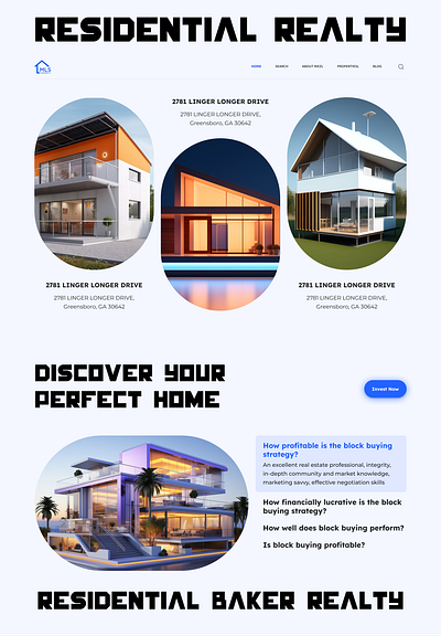 Real Estate Landing Page agent apartment architecture building design home houses landing page real estate real estate agency realtor saas ui ux web design