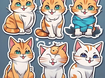 Cat with different expressions adobe illustrator adobe photoshop cartoon character concept illustration illustrator