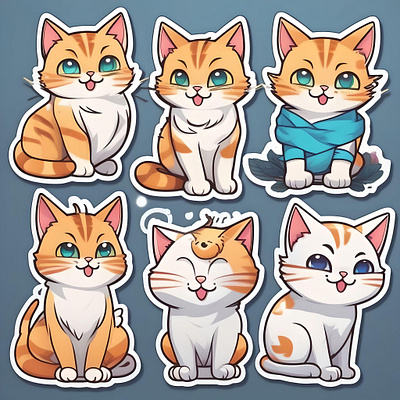 Cat with different expressions adobe illustrator adobe photoshop cartoon character concept illustration illustrator