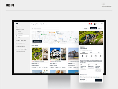 UBIN - real estate dashboard dashboard hidaytama minimalist property real estate ui