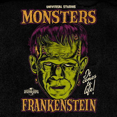 FRANKENSTEIN branding character david vicente design digital art drawing dvicente art frankenstein horror illustration inking monsters print t shirt design