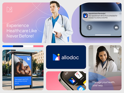 Allodoc - Telemedicine App - UI Design 3d animation branding graphic design logo motion graphics ui