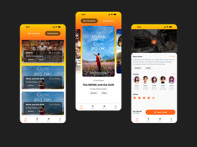 Online Movie Ticket Booking App mobile app moderndesign ticket booking ui ux