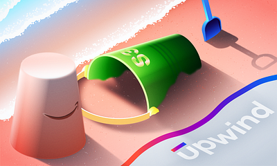 S3 Awareness - Cloud Inventory aws beach bucket cloud cnapp gradient illustration illustrator isometric s3 saas sand sandcastle security tech toy upwind vector wave