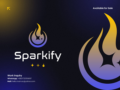 Spark and Fire, Ignite Modern Logo Design best logo branding business logo ecomerce fire logo ignite logo light up logo logo logo design logo designer logo icon modern logo nokshakar revolution spark logo sparkify top logo