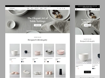 Ceramic- eCommerce website ceramic ecommerce shop ceramic shop design ecommerce landing page ecommerce website kitchen shop landing page design mobile app mobile responsive responsive design shopify shopify shop shopify store ui design ux design web application website design