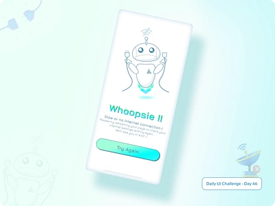 Daily UI Challenge #46 - Design a no internet error screen daily ui challenge design hype 4 academy square.one ui ux ux design