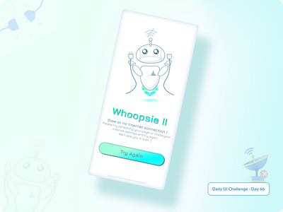 Daily UI Challenge #46 - Design a no internet error screen daily ui challenge design hype 4 academy square.one ui ux ux design