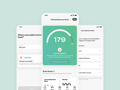 Financial Security App - Onuu financial illustration management mobile money money management score ui ux