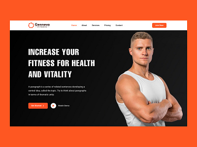 Genneva - Gym, Fitness Website Design activity body coaching exercise fit fitness website gym website healthcare home page landing page marathon meditation sports ui web design website website design wellness yoga