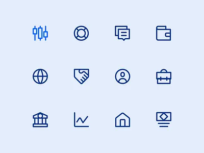 BlackBull Iconography app icon blue icons branding design finance icons fintech icons graphic design icon icon design icon grid icon structure iconography identity illustration minimal design pixel icons simple icons stocks icon system icons ui