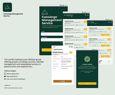 Concierge Management Service android app branding dashboard design graphic design illustration ios logo ui ux web