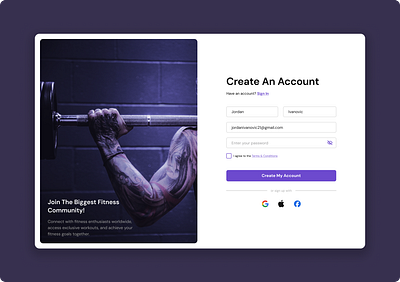 Sign Up Screen - DailyUI Challenge #001 dailyui design graphic design ui ux