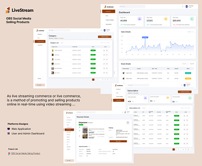 Social Media Live Stream android branding dashboard design graphic design illustration ios live streaming logo social media ui ux web