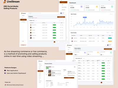 Social Media Live Stream android branding dashboard design graphic design illustration ios live streaming logo social media ui ux web