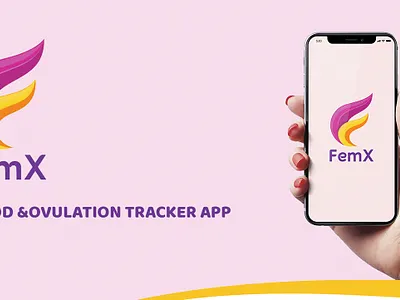 FemX App - Logo Design advertising app app design application colors design fonts graphic graphic design hand iphone logo logo design mobile mockup orange print white woman