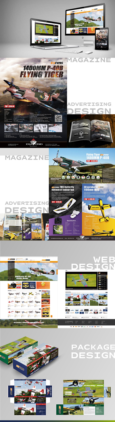 Web · AD · Package Design FMS aircraft model ad design graphic design package ui web