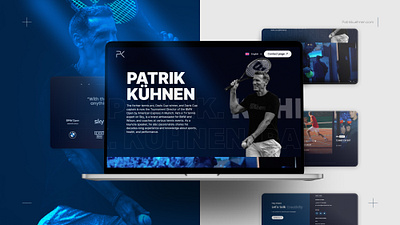 Patrik Kühnen Website blue personal brand personal website sport sport brand sport website sports tennis tennis website webdesign website